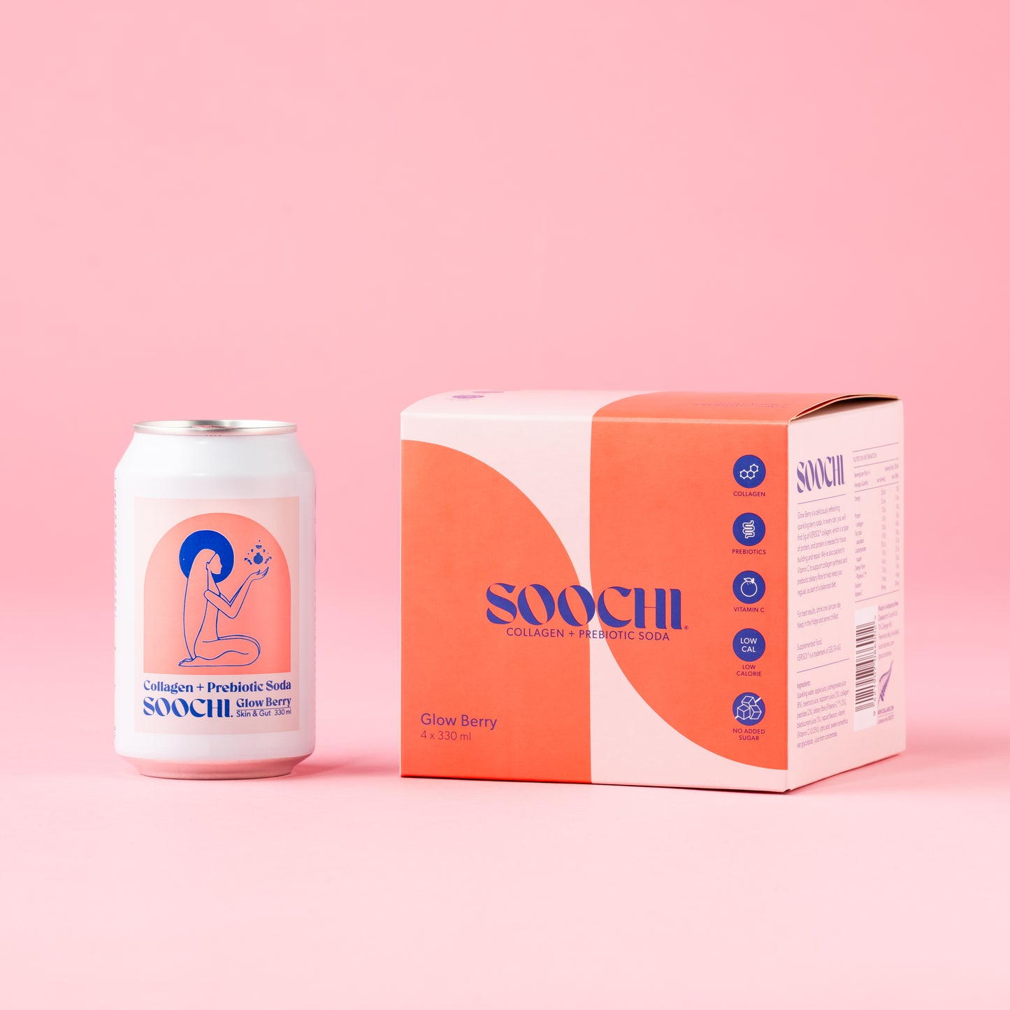 Soochi Drinks - Collagen + Prebiotic Soda - Glow Berry