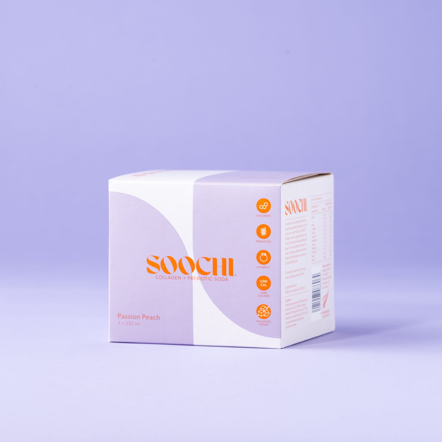 Soochi Drinks - Collagen + Prebiotic Soda- Passion Peach